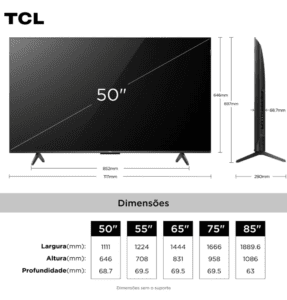 medidas da tv em polegadas